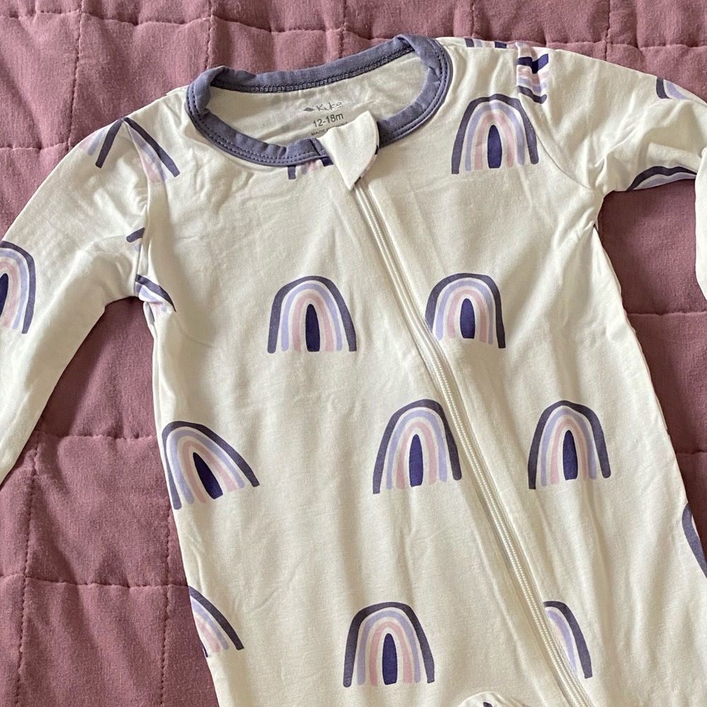 Orchid rainbow Kyte baby zip footie NWT 12-18m
